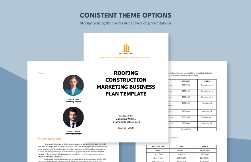 Roofing Construction Marketing Business Plan Template
