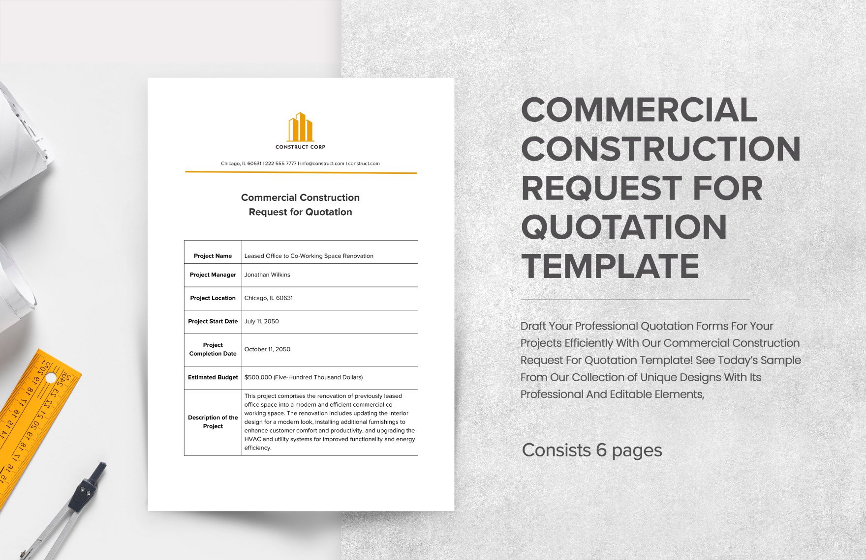 Commercial Construction Request for Quotation Template 