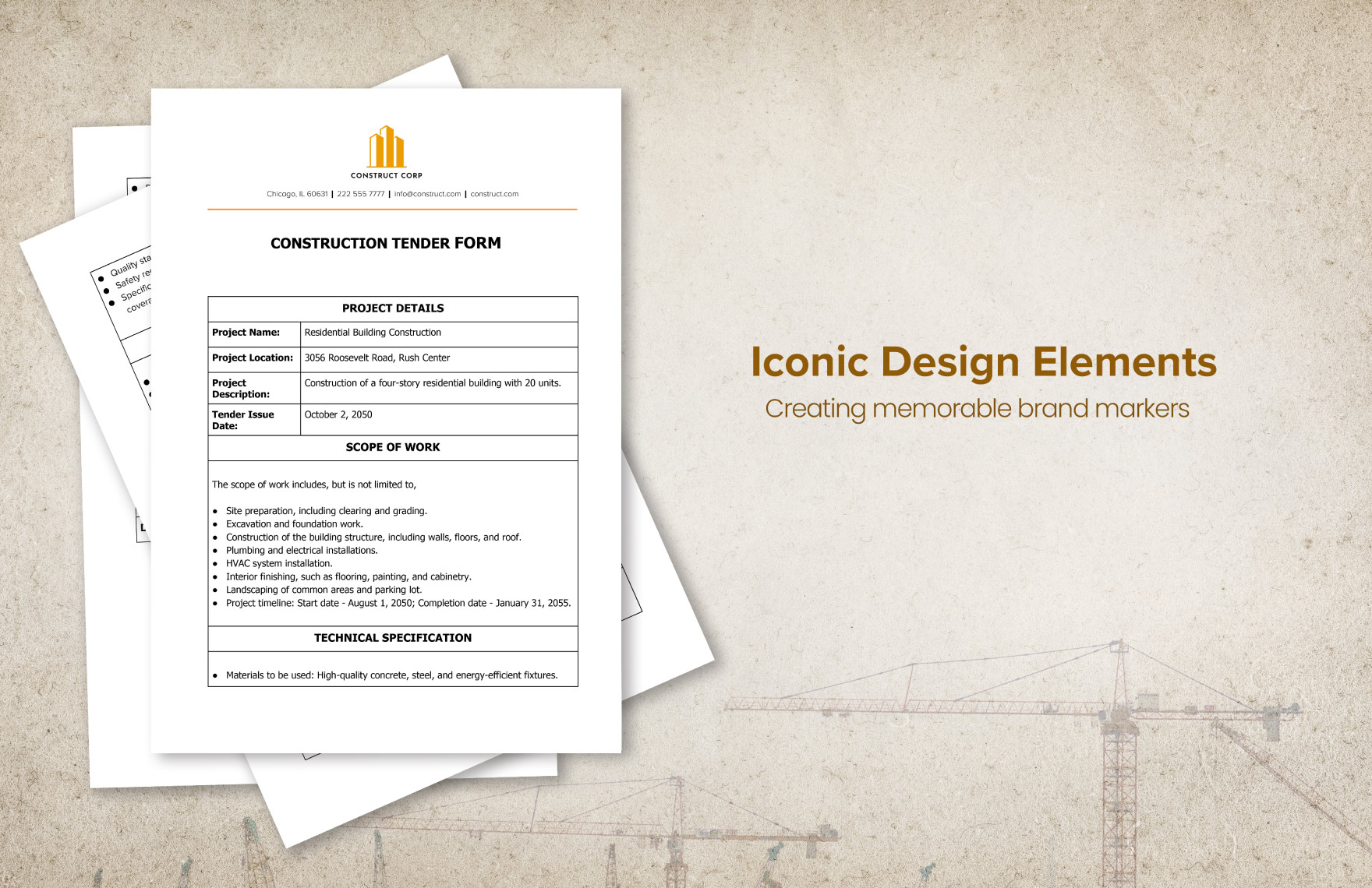 Construction Tender Form Template