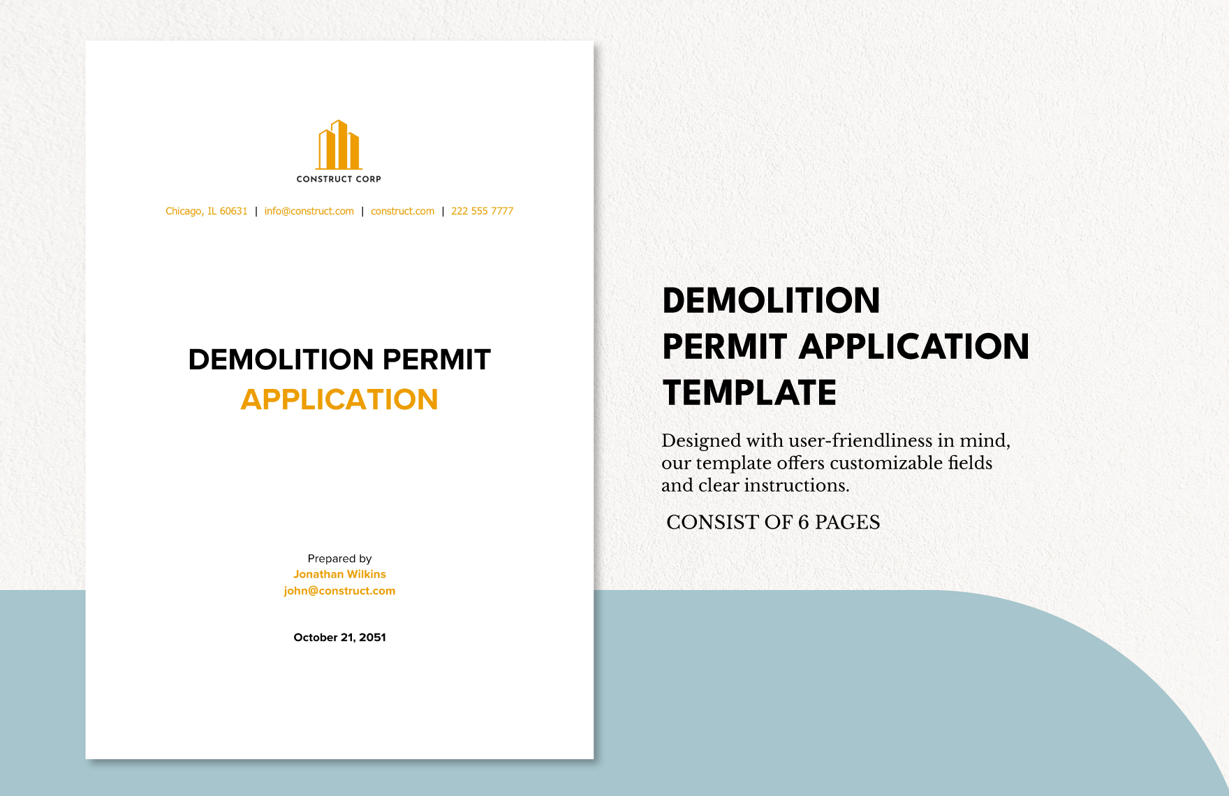 Demolition Permit Application Template