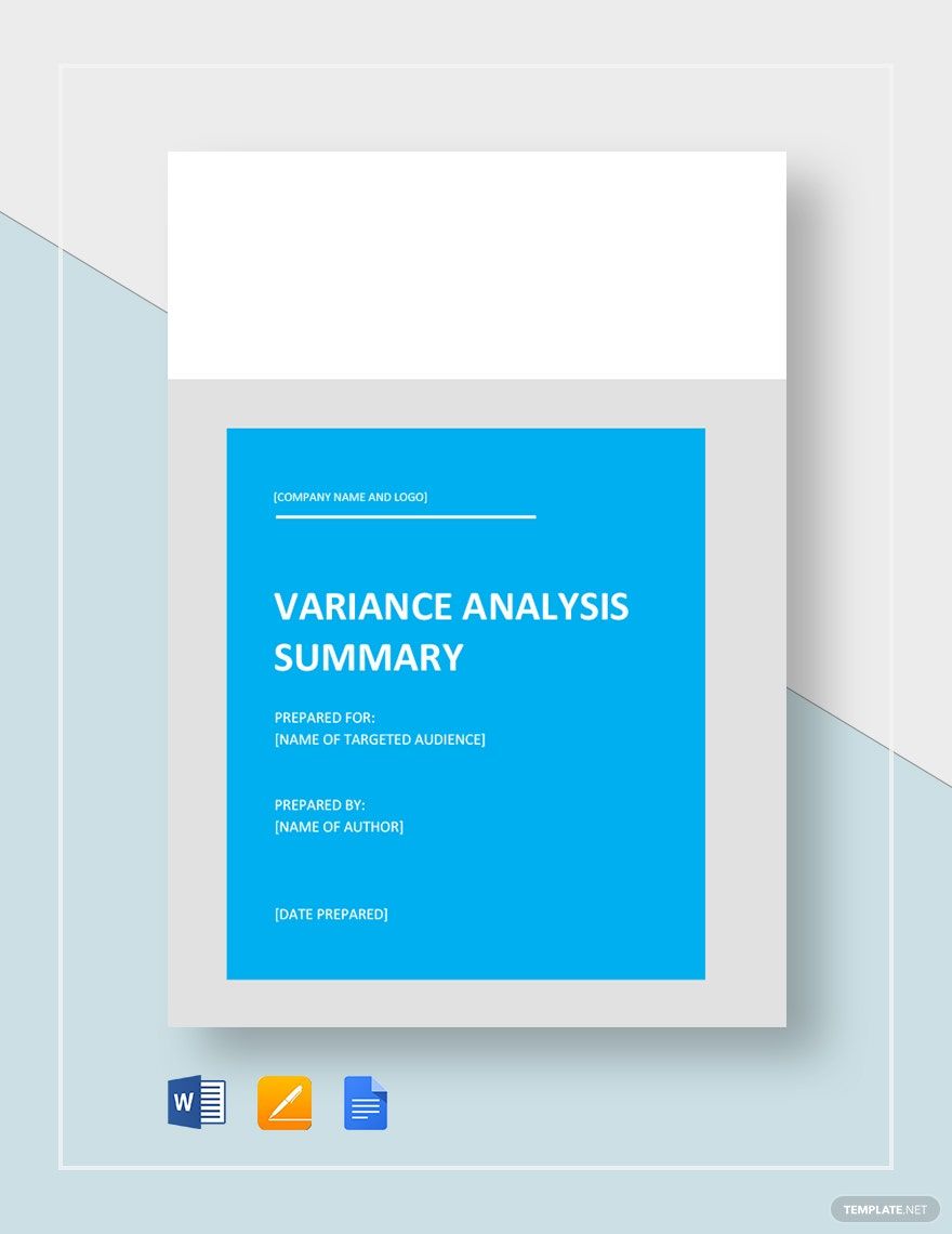 Variance Analysis Template