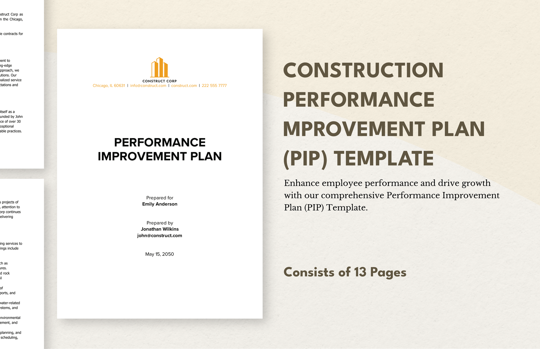 Construction Performance Improvement Plan (PIP) Template