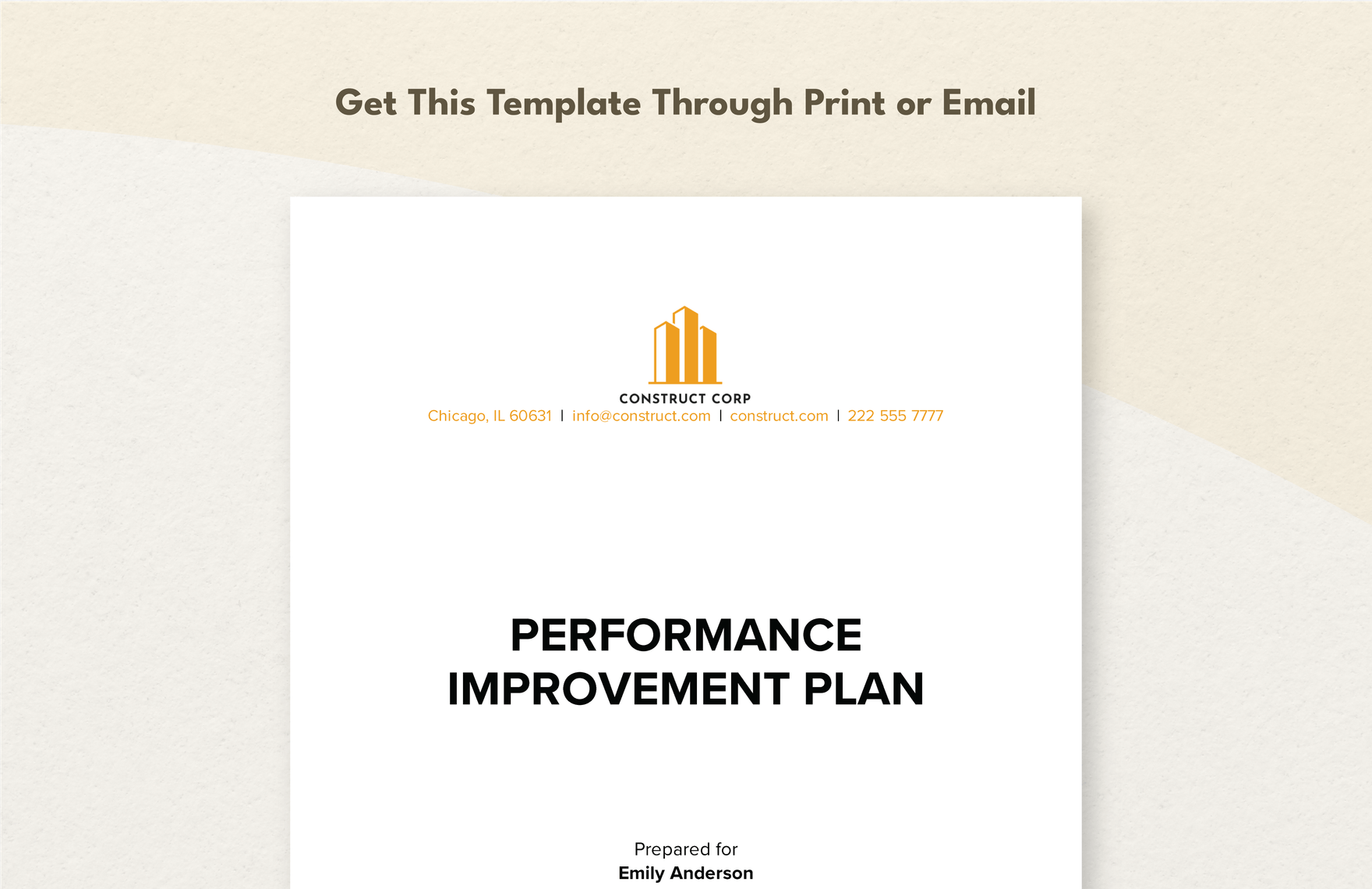 Construction Performance Improvement Plan (PIP) Template