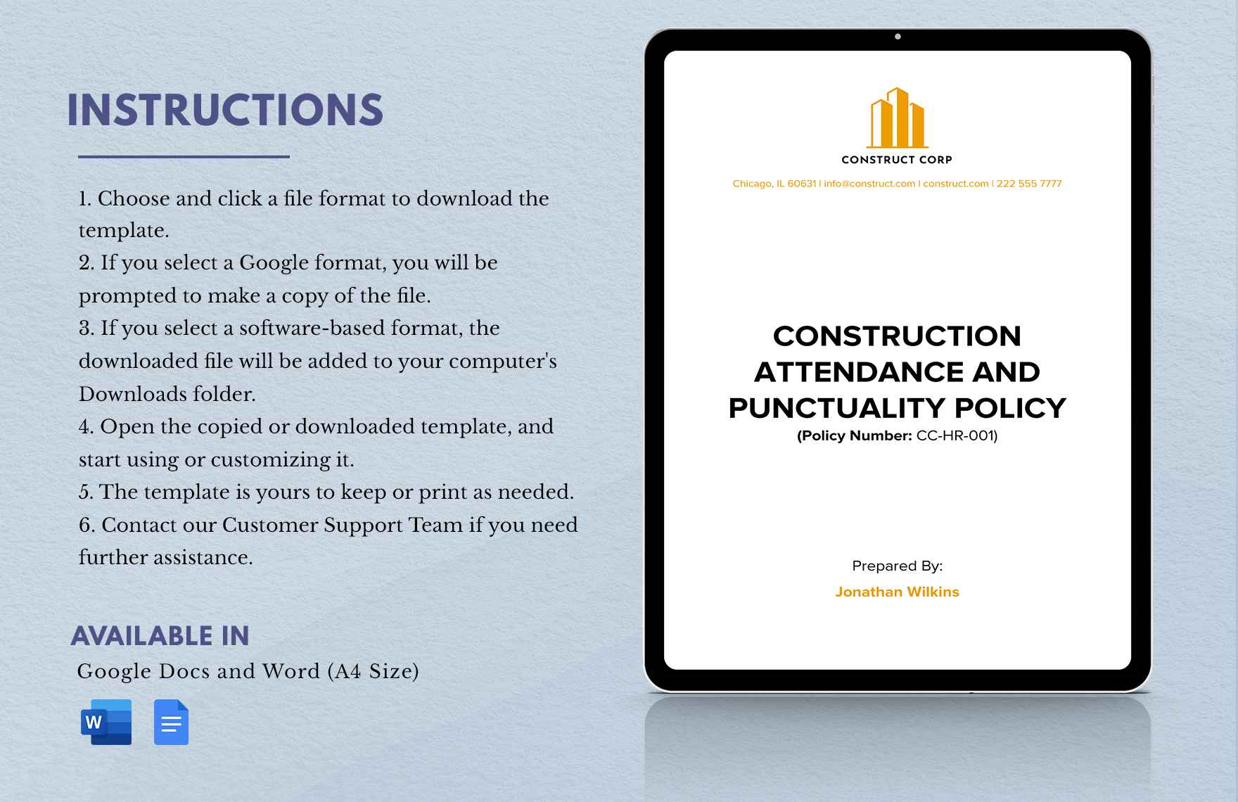 Construction Attendance and Punctuality Policy Template