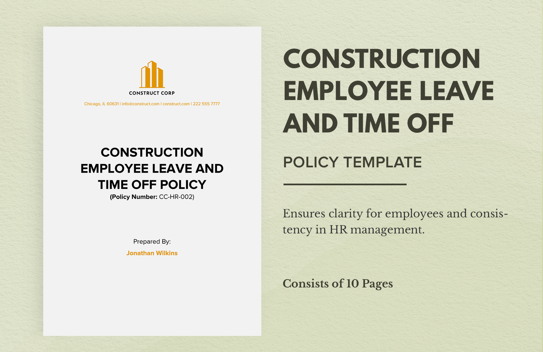 Construction Employee Leave and Time Off Policy Template