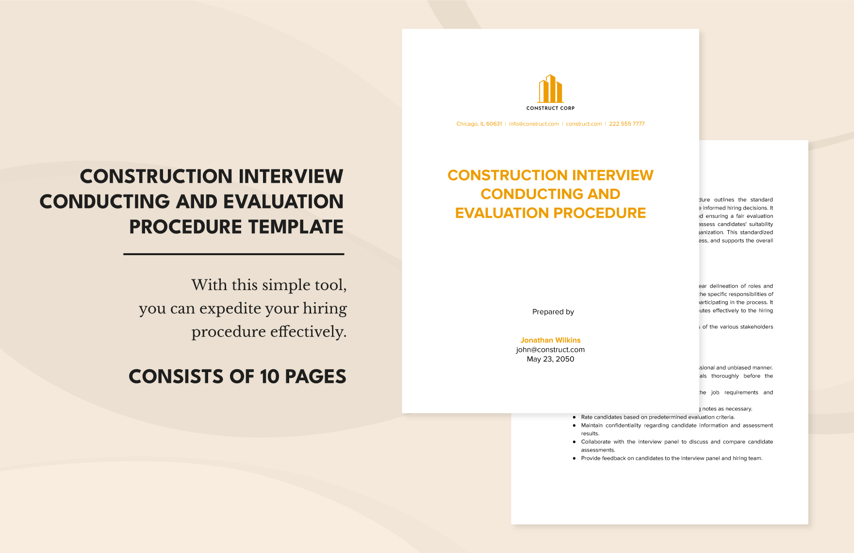 Construction Interview Conducting and Evaluation Procedure Template in Word, Google Docs