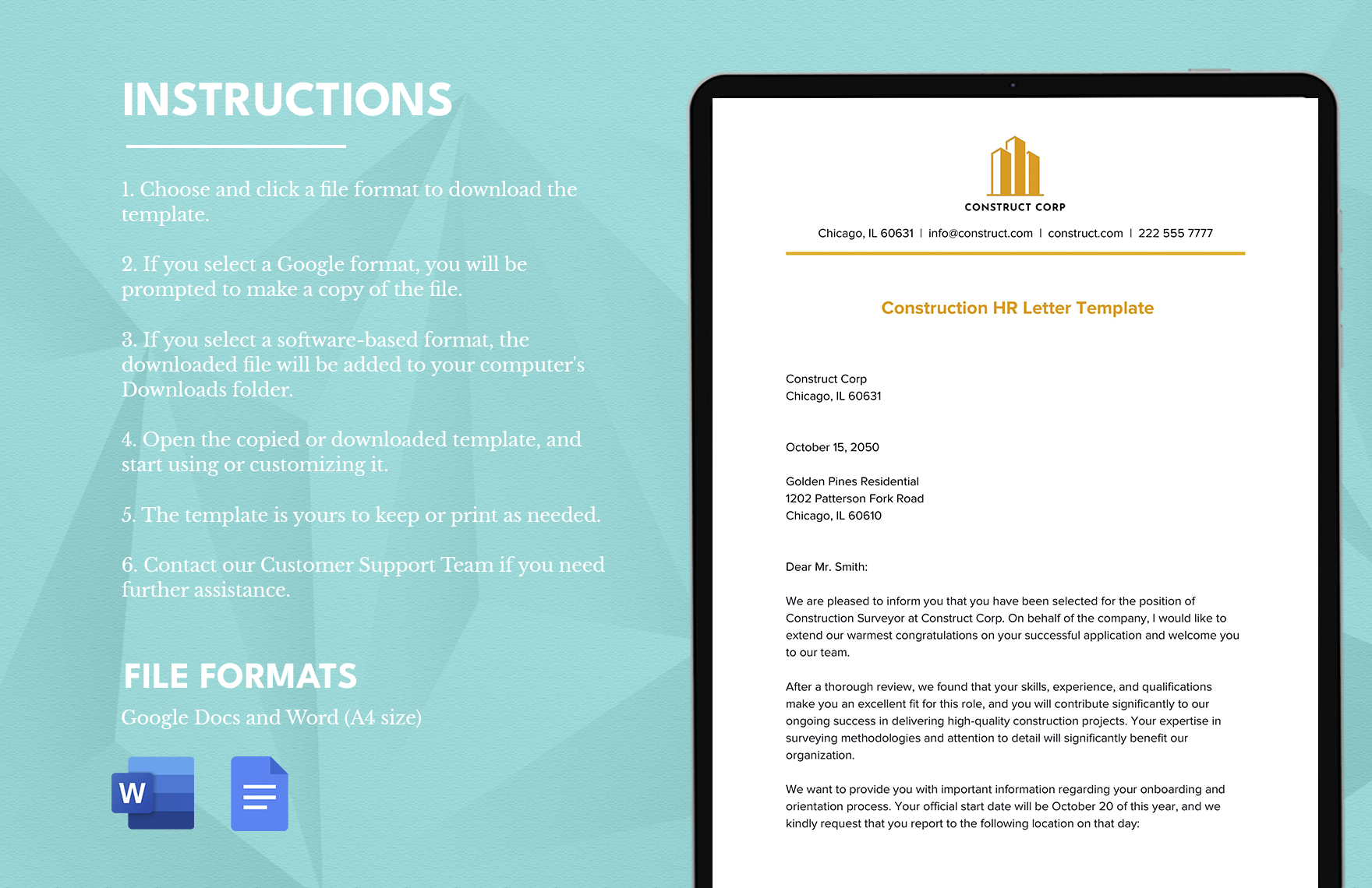 Construction HR Letter