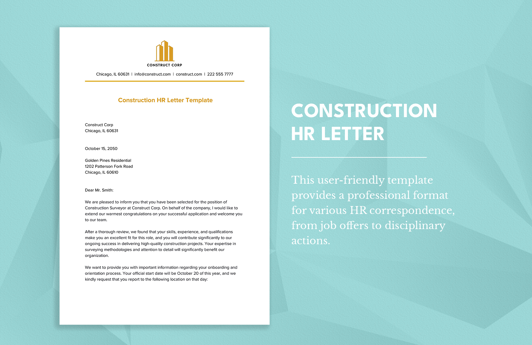 Construction HR Letter