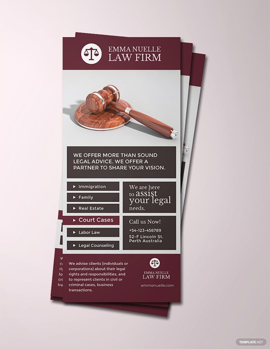 Law Firm Rack Card Template