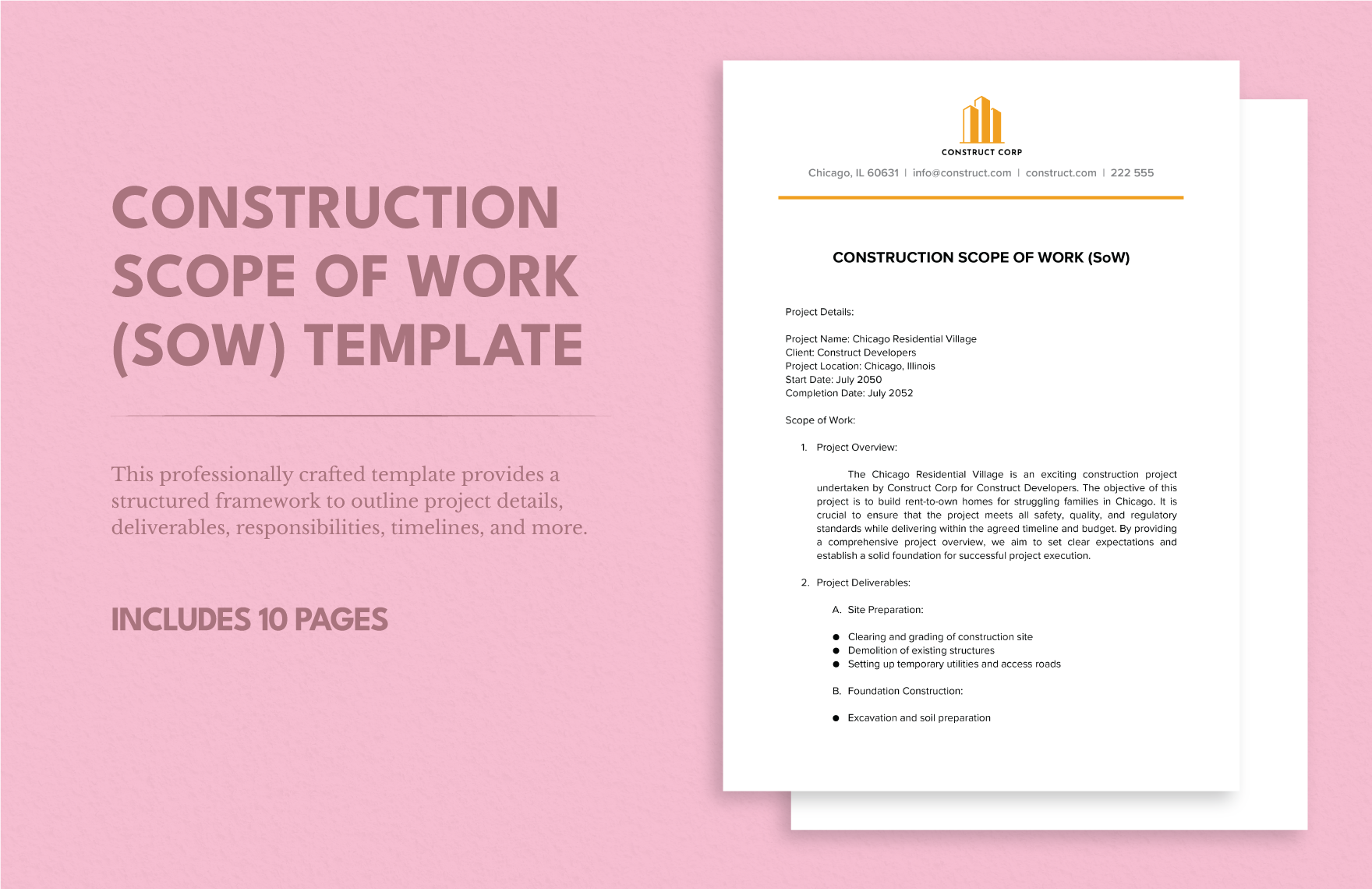 Construction Scope of Work (SoW) Template