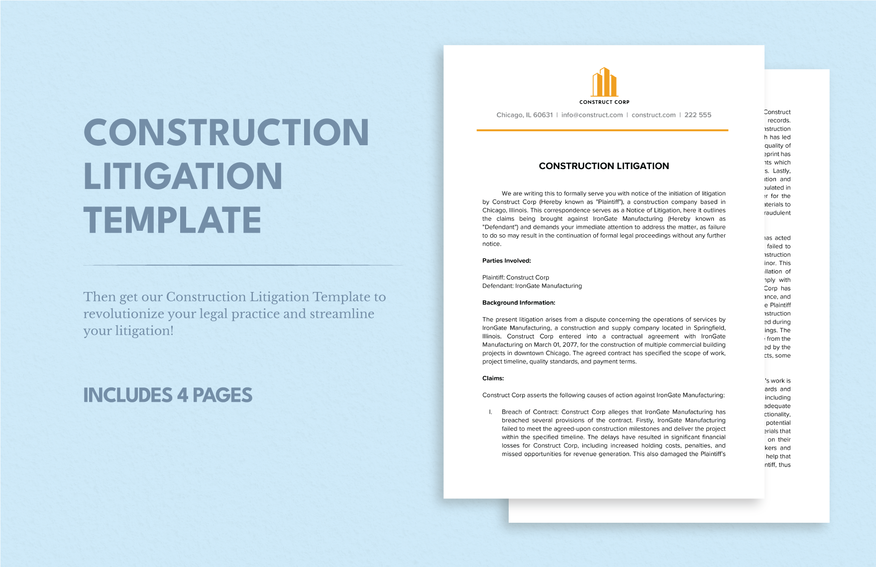 Construction Litigation Template