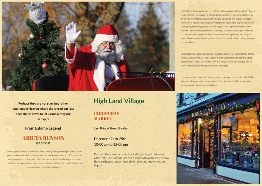 Vintage Christmas TriFold Brochure Template download