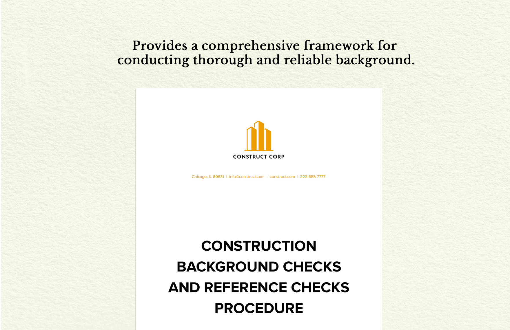 Construction Background Checks and Reference Checks Procedure 