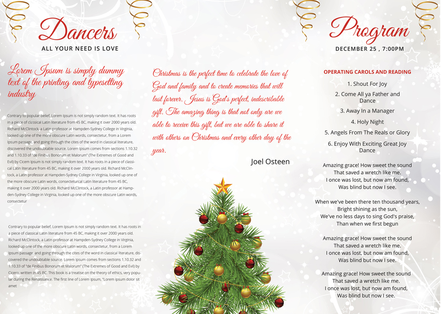 Simple Christmas Tri-Fold Brochure Template