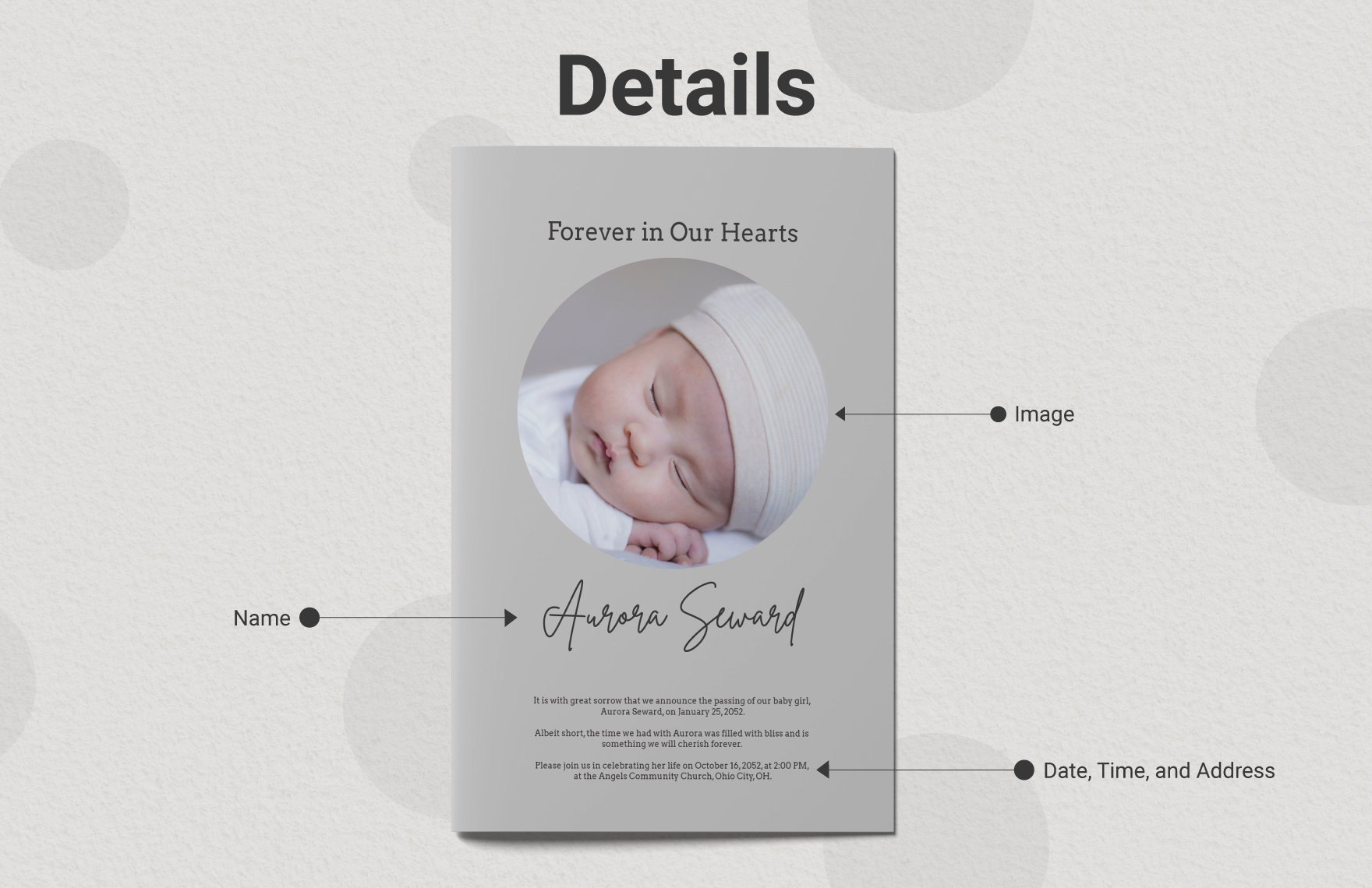 Baby Obituary Template