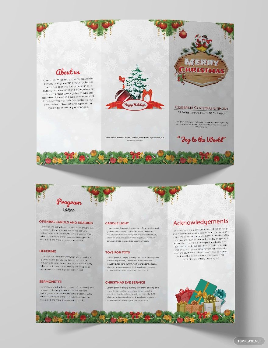 Christmas Party Tri-Fold Brochure Template