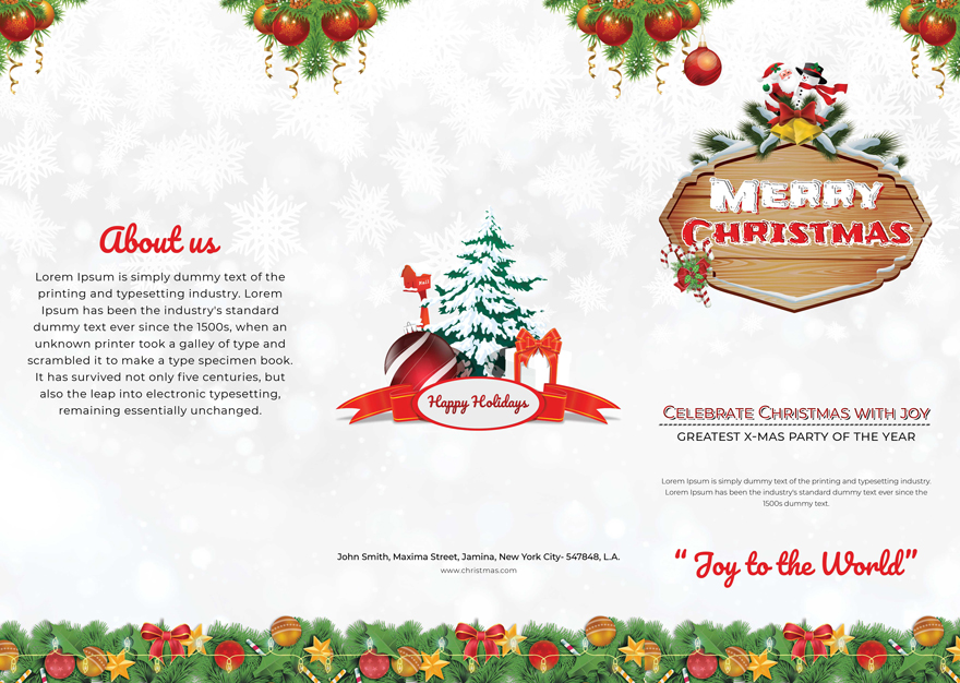 Christmas Party TriFold Brochure Template
