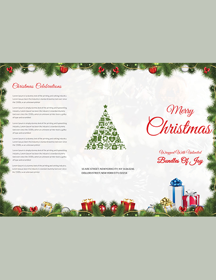 Merry Christmas Tri-Fold Brochure Template - Word, Apple Pages, PSD ...