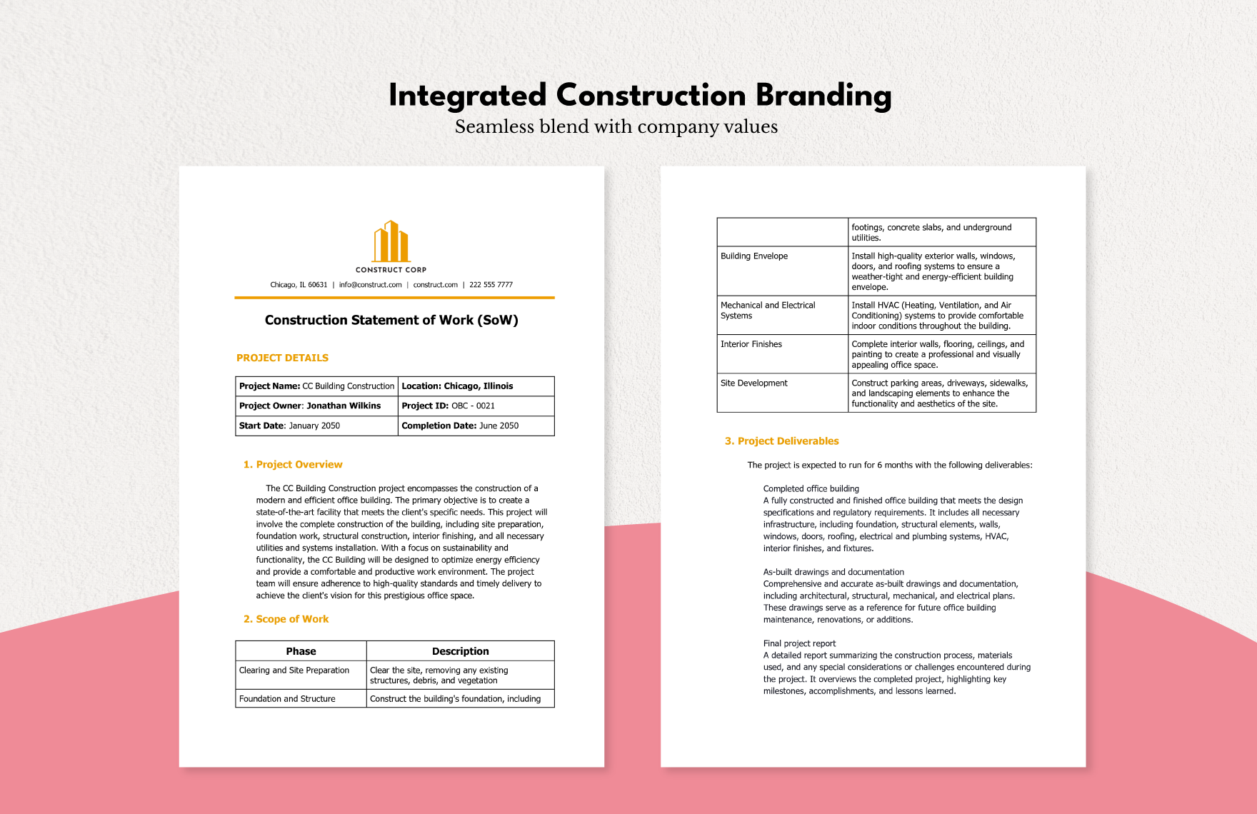 Construction Statement of Work (SoW) Template