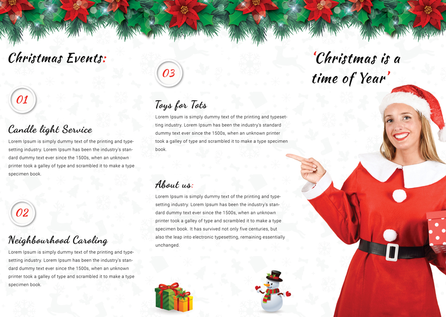Modern Christmas Tri-Fold Brochure Template