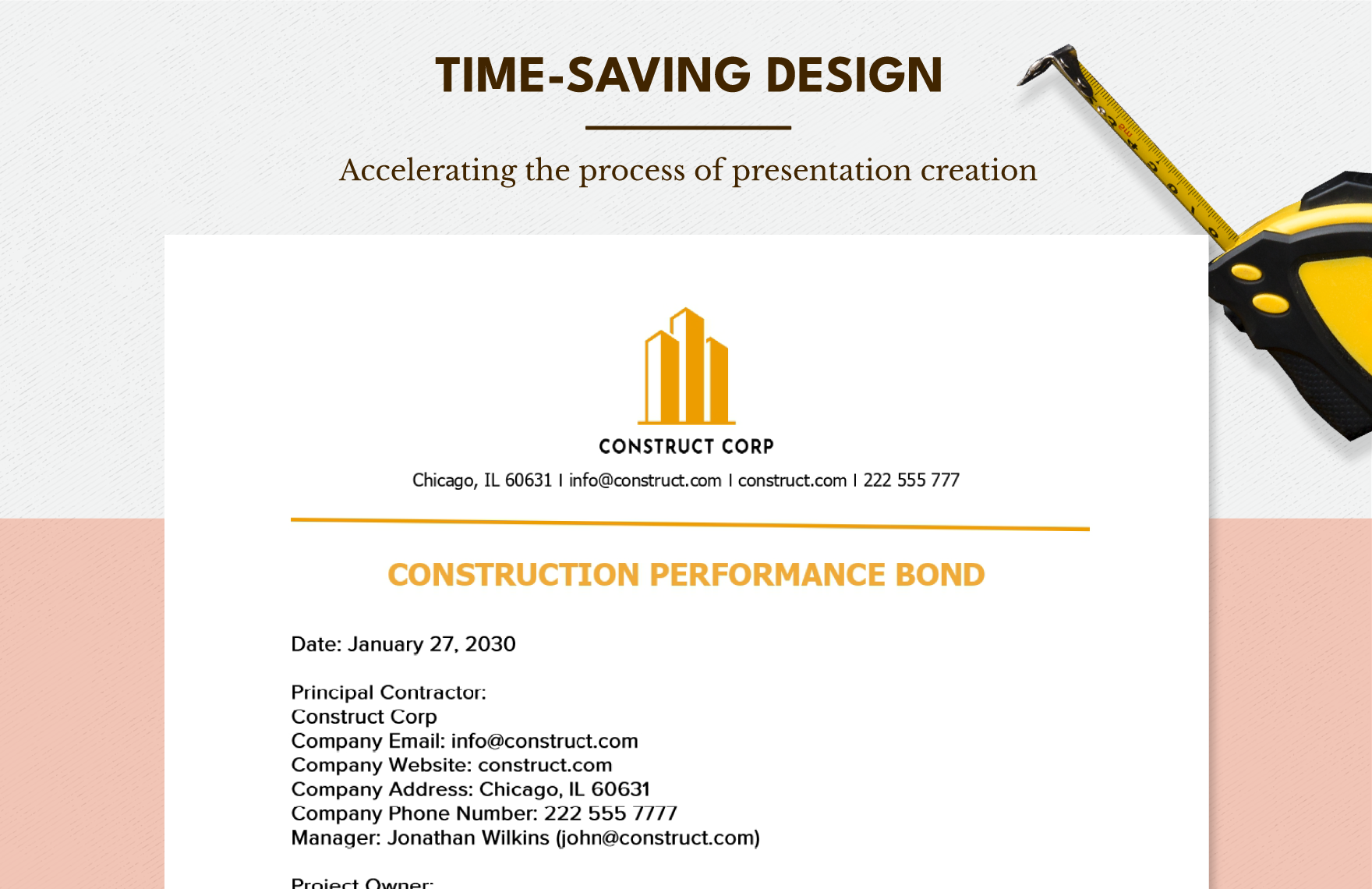 Construction Performance Bond Template