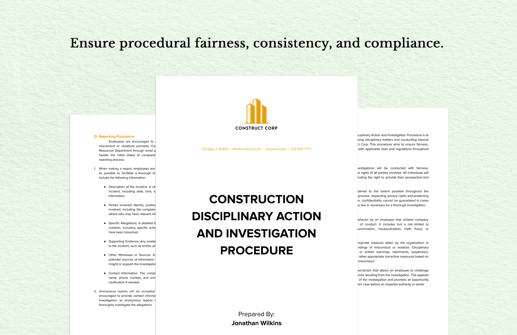Construction Disciplinary Action and Investigation Procedure 