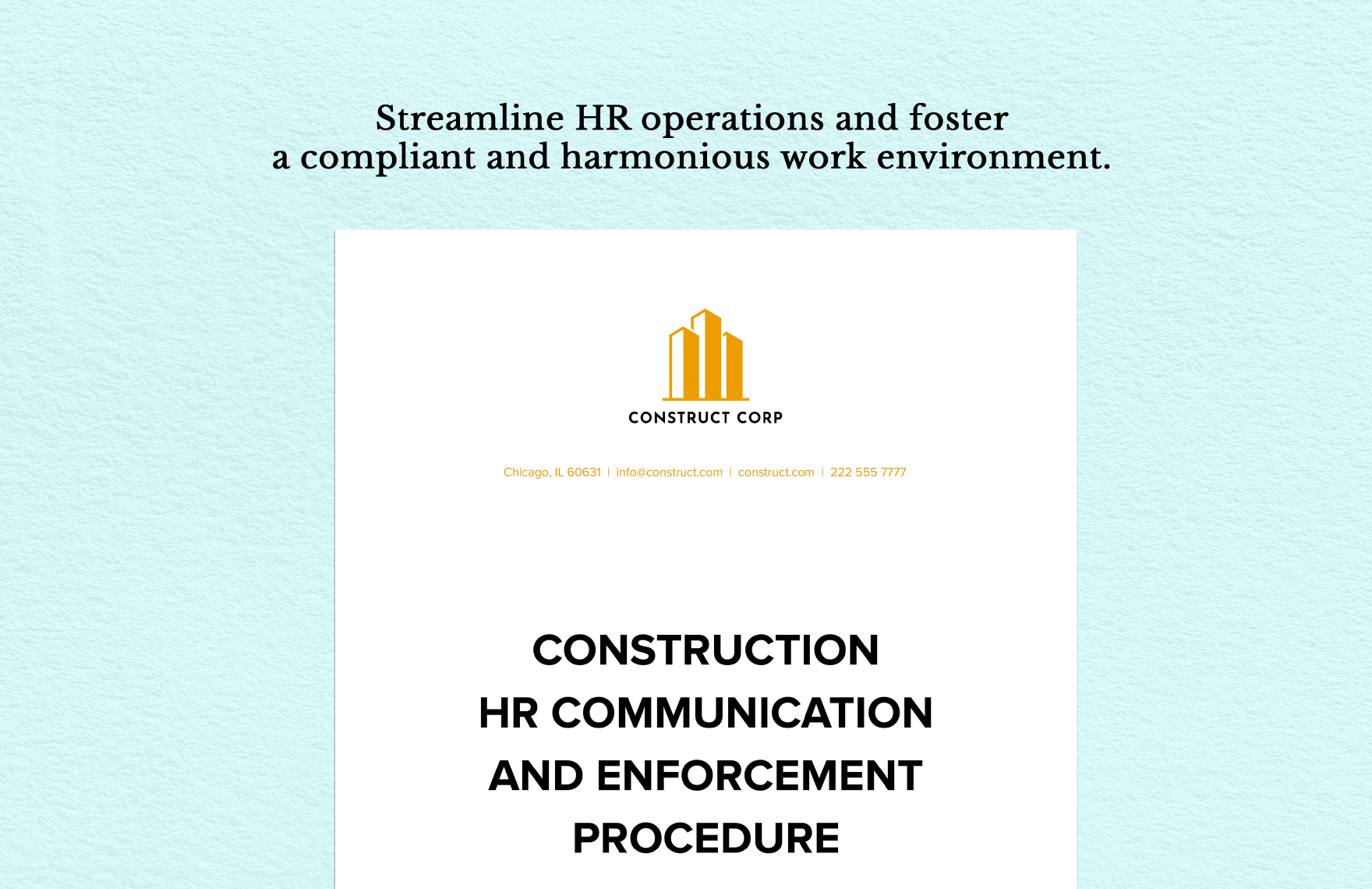 Construction HR Communication and Enforcement Procedure 