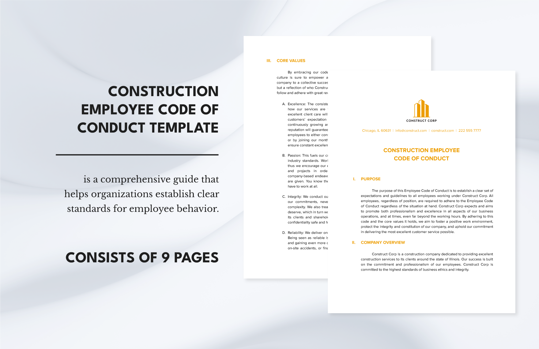 Construction Employee Code of Conduct Template