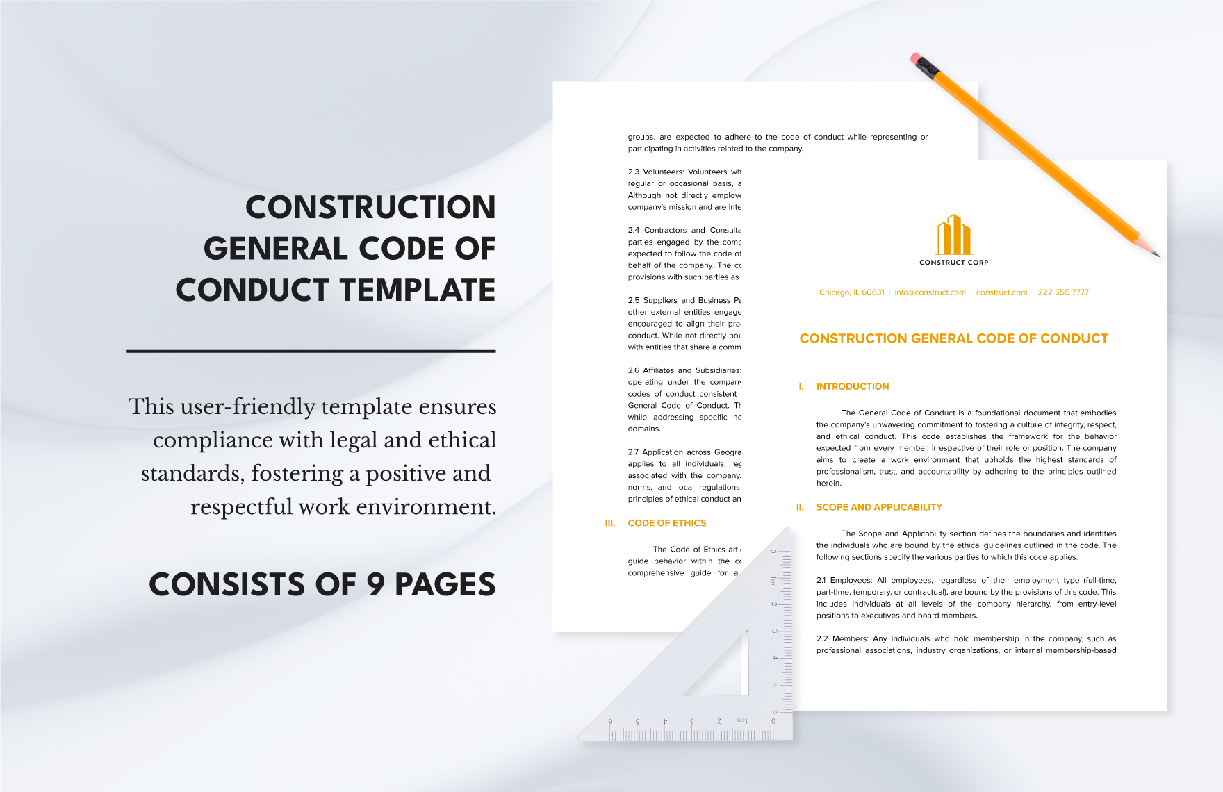 Construction General Code Of Conduct Template In Word Google Docs 