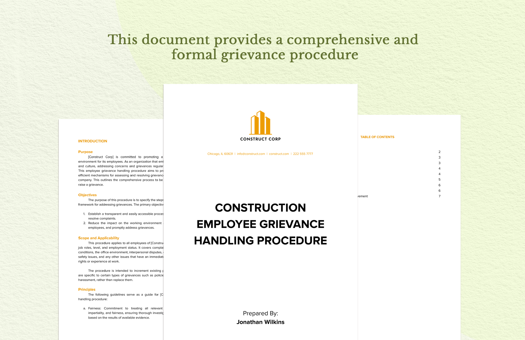 Construction Employee Grievance Handling Procedure