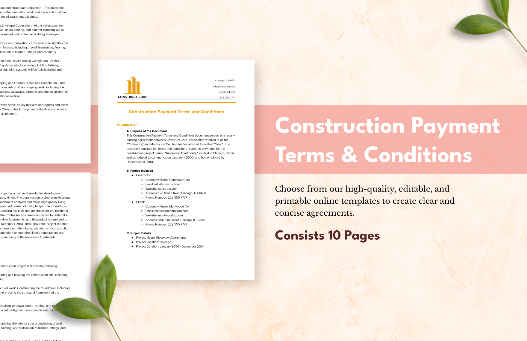 Construction Payment Terms and Conditions Template