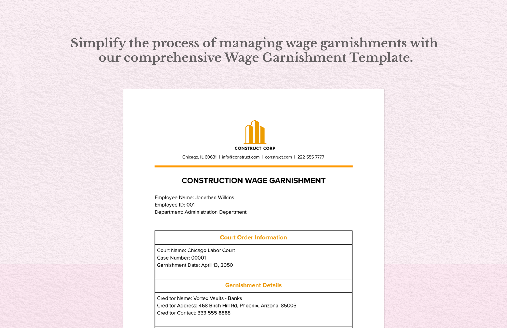 Construction Wage Garnishment 