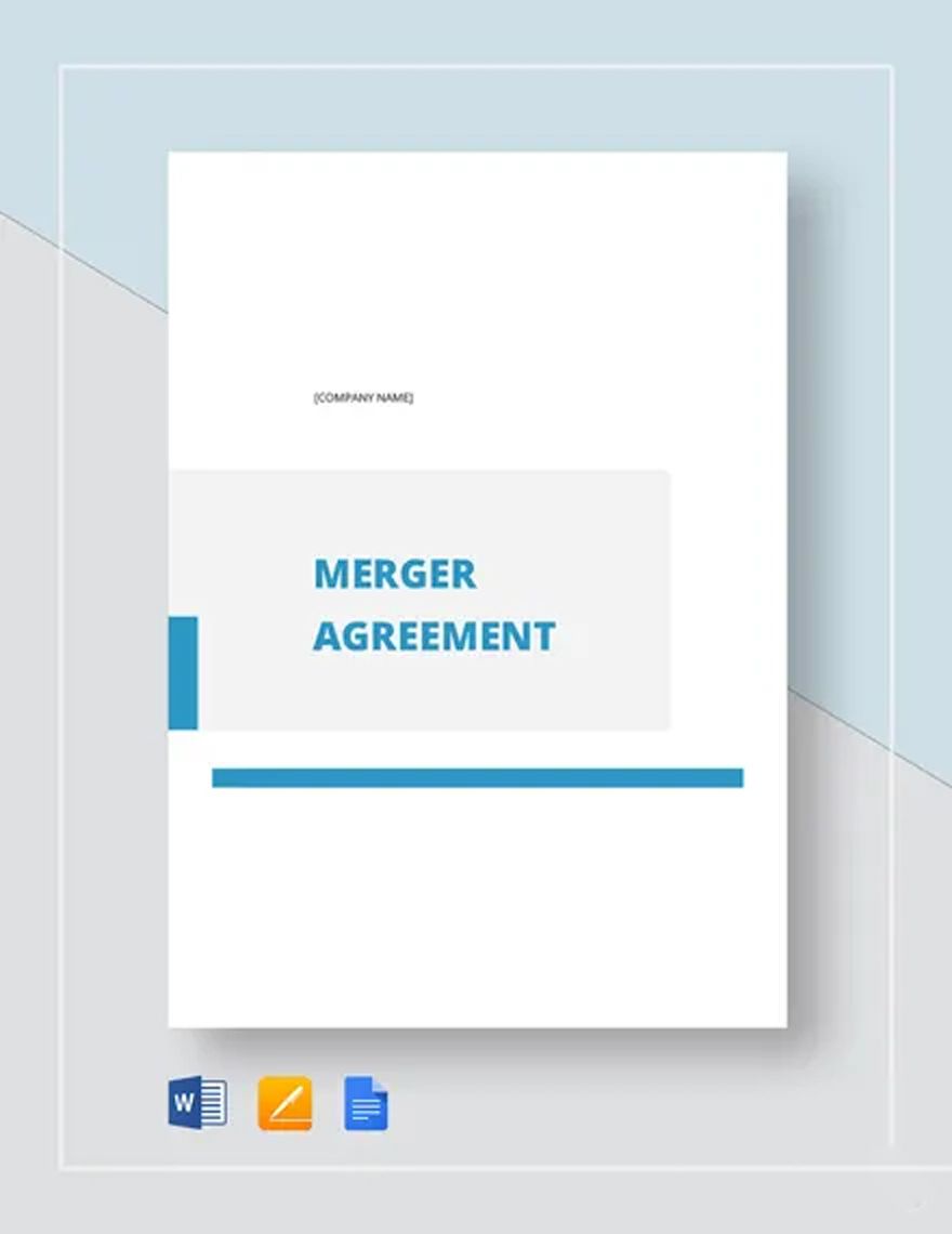 Merger Agreement Template in Word, Google Docs, Apple Pages