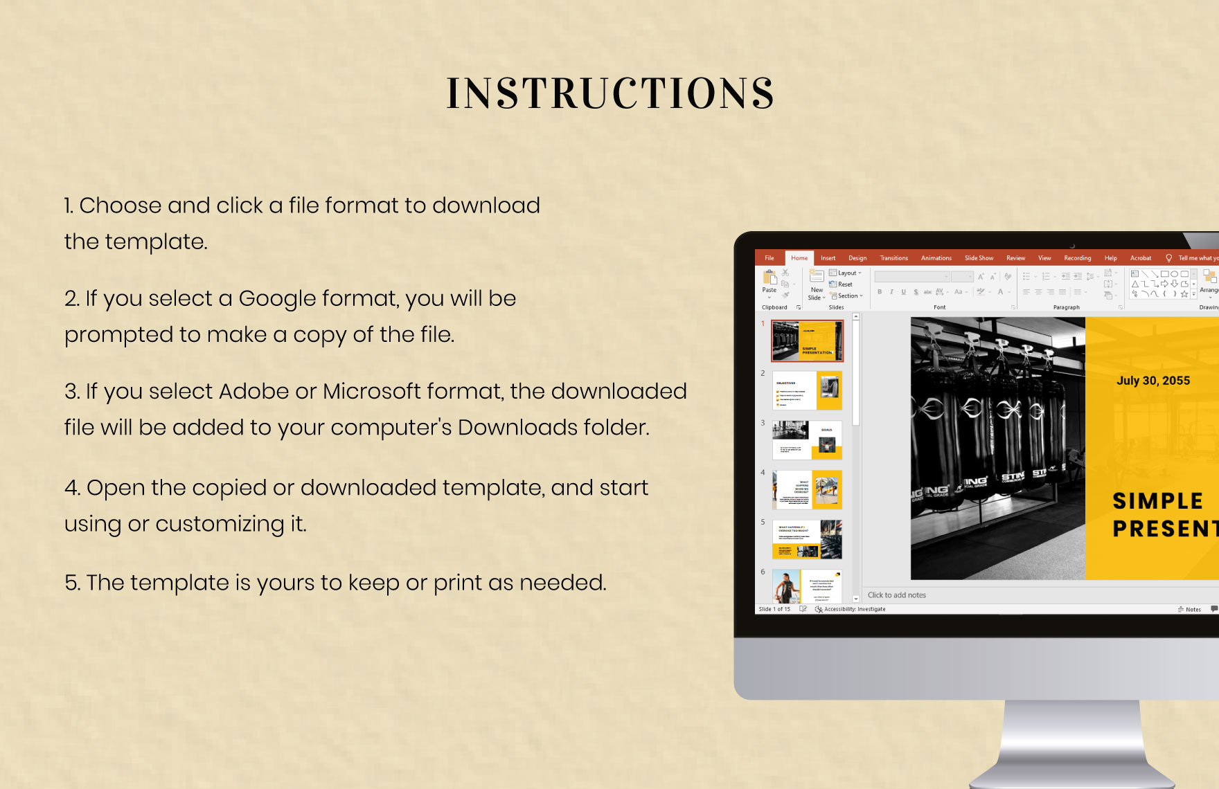 Free Simple Presentation Template to Edit Online