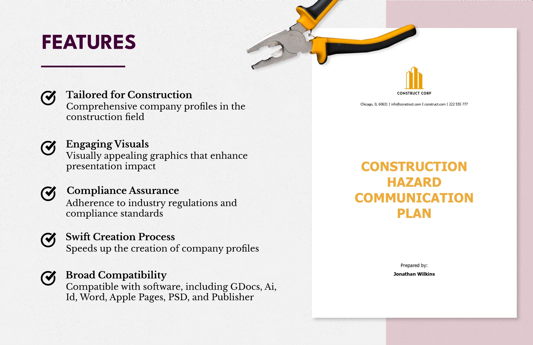 Construction Hazard Communication Plan Template