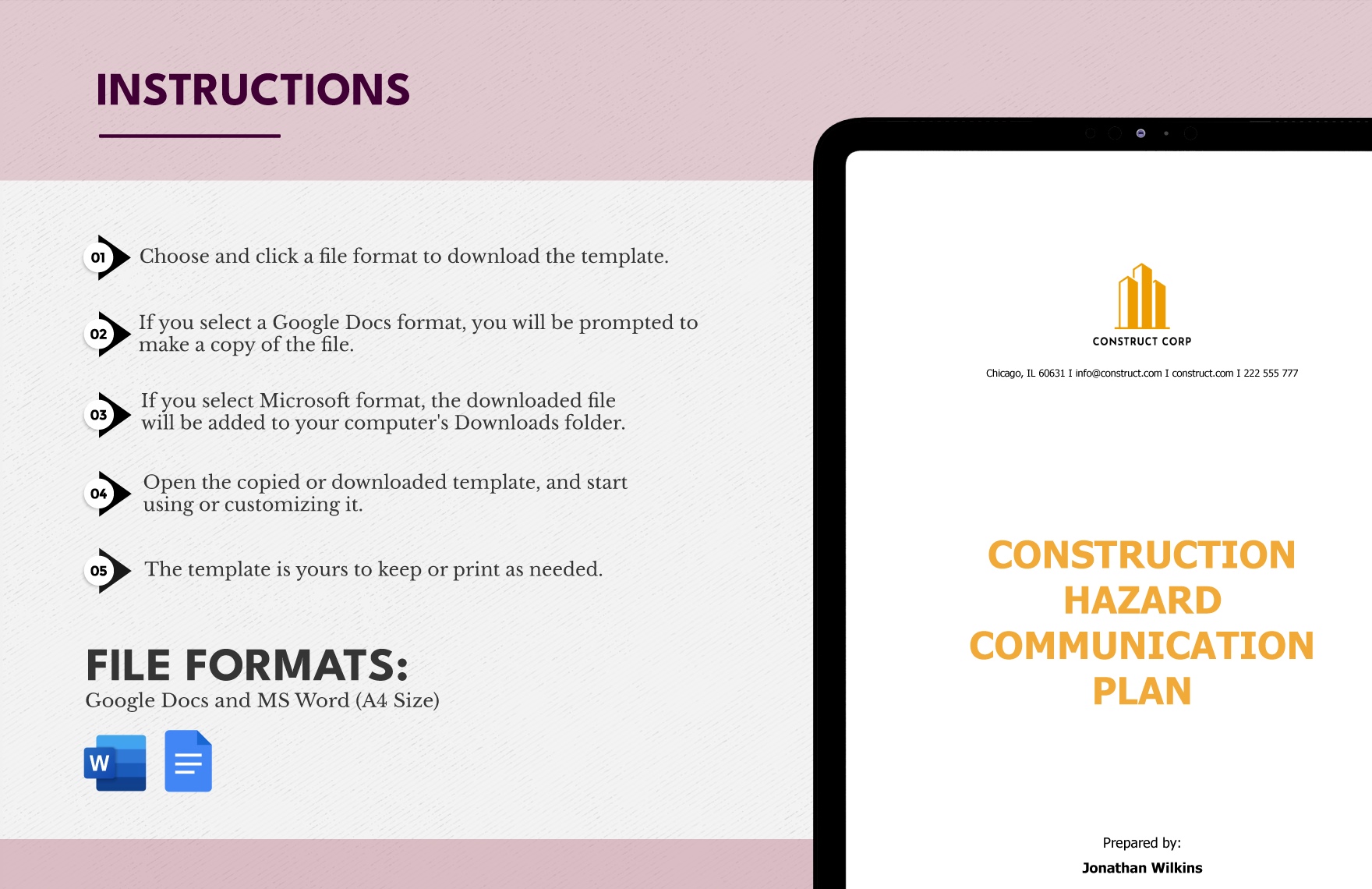 Construction Hazard Communication Plan Template Download in Word