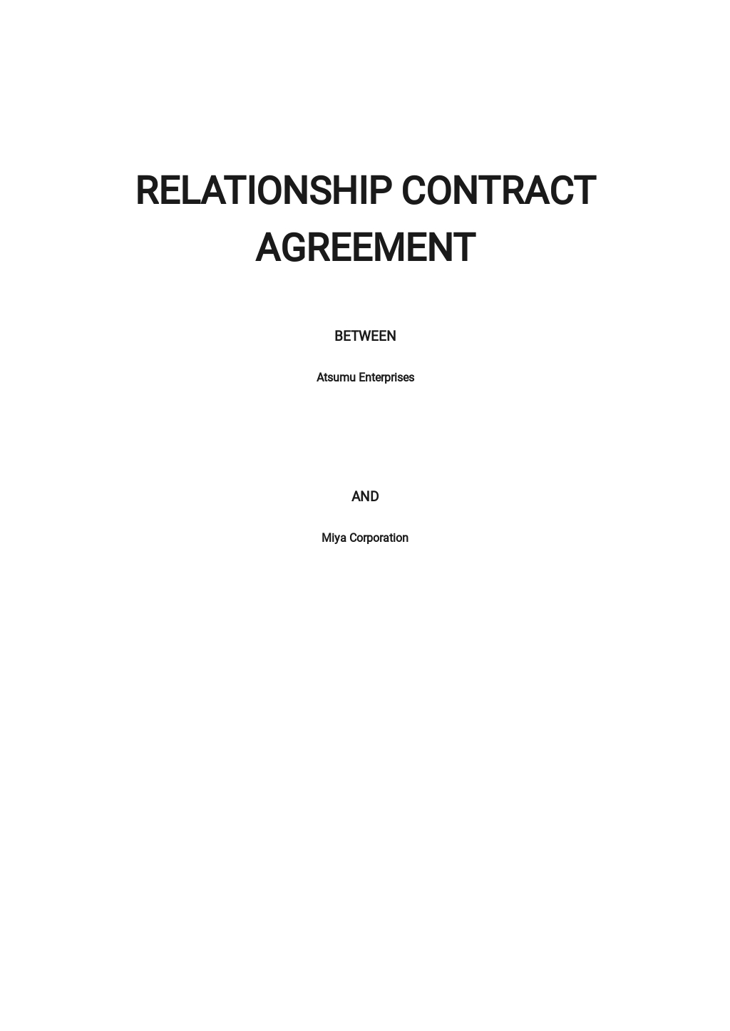 9 Free Relationship Agreement Templates Edit And Download 7980