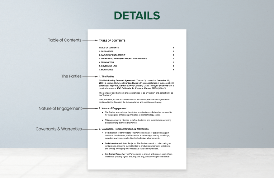 Relationship Contract Agreement Template