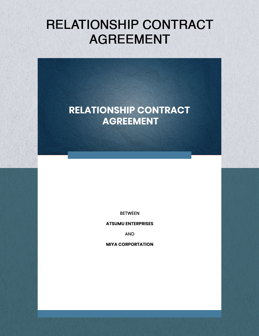 Relationship Contract Agreement Template Google Docs, Word, Apple