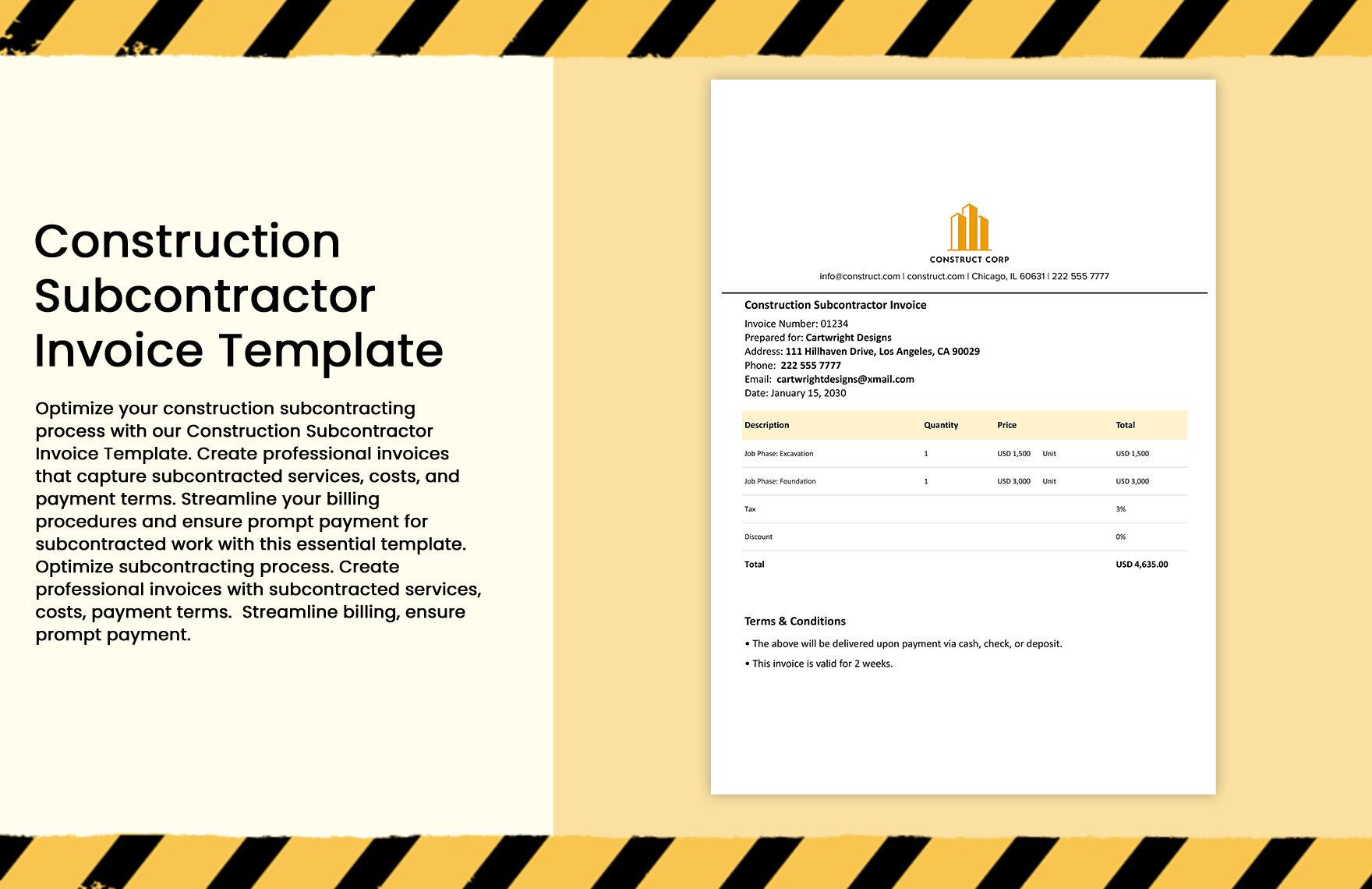  10+ Construction Invoice Template Bundle