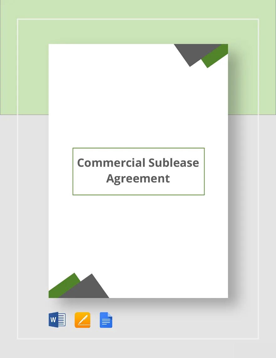 Commercial Sublease Agreement Template