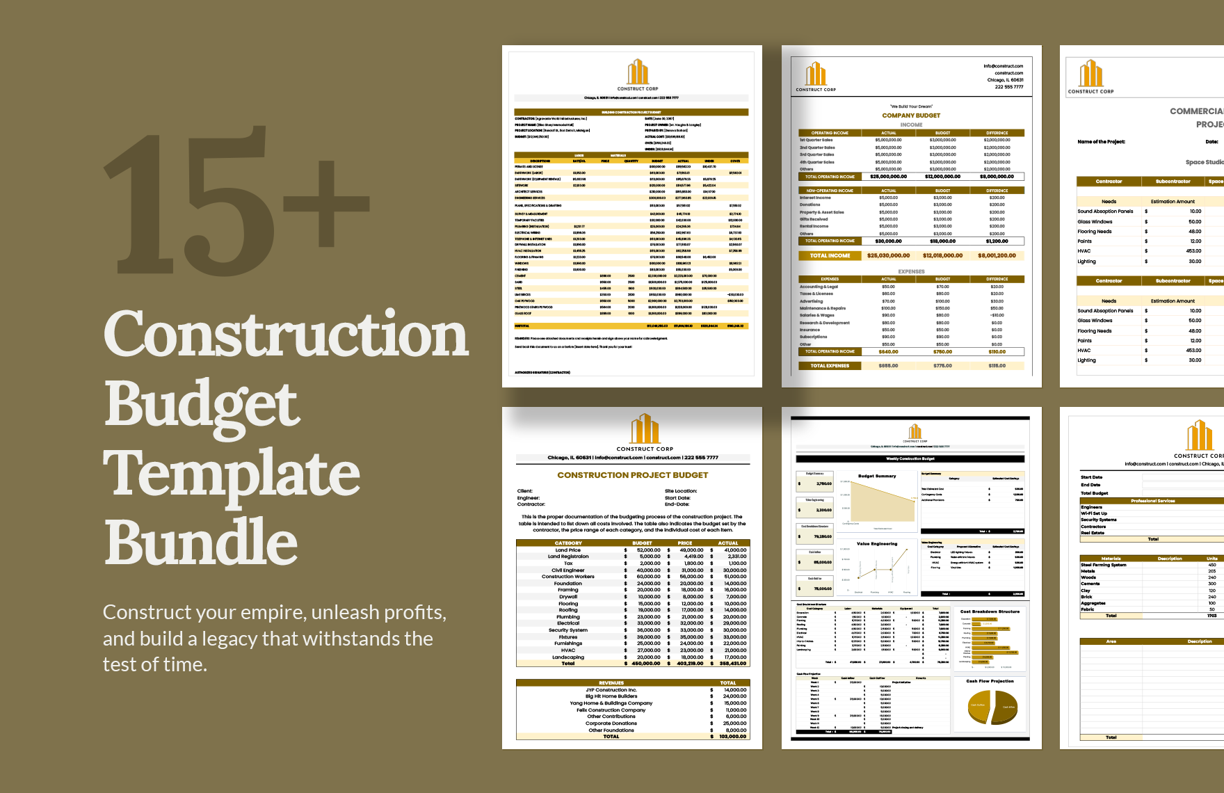 Construction Template in Google Sheets