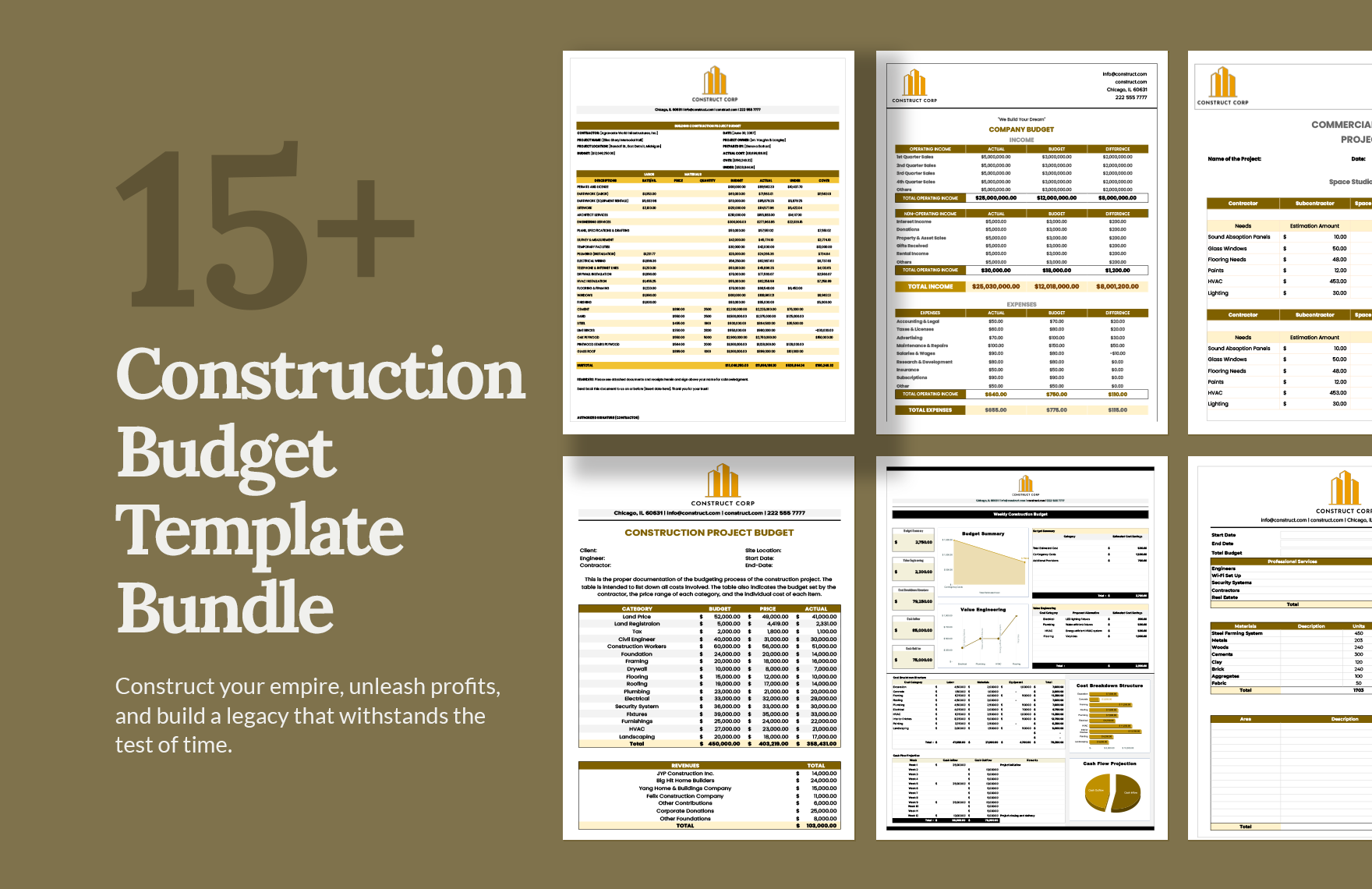 15+ Essential Construction Budget Template Bundle