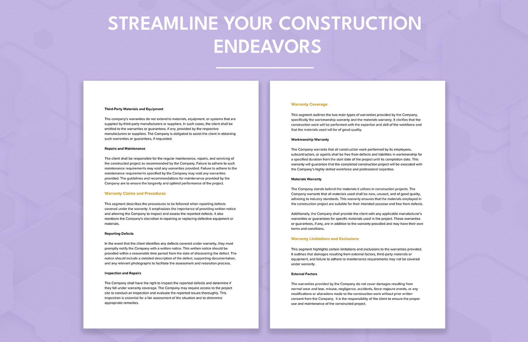 Construction Warranties and Guarantees