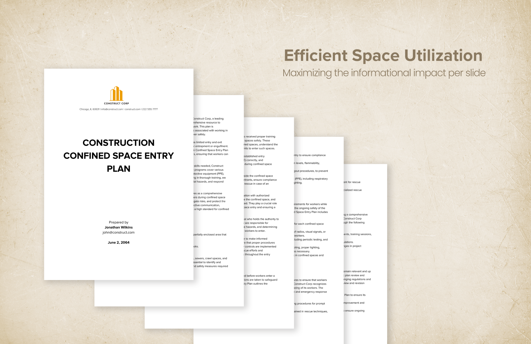 Construction Confined Space Entry Plan Template