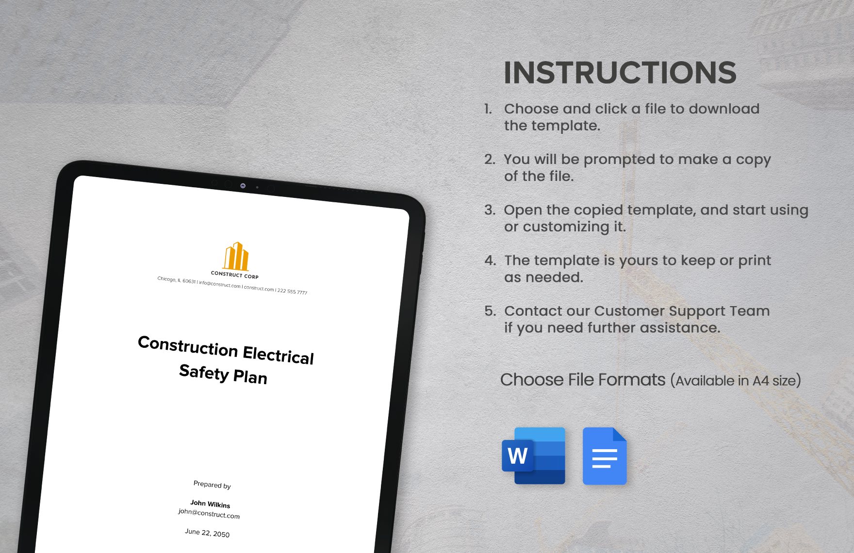 Construction Electrical Safety Plan Template