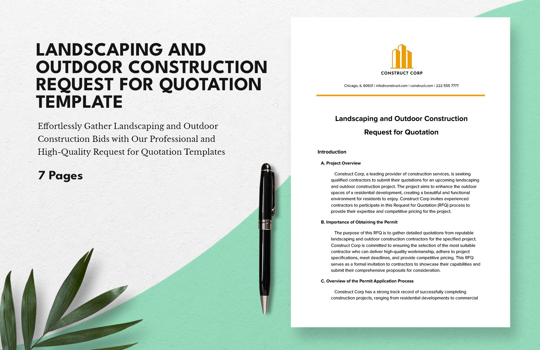 Landscaping and Outdoor Construction Request for Quotation Template 