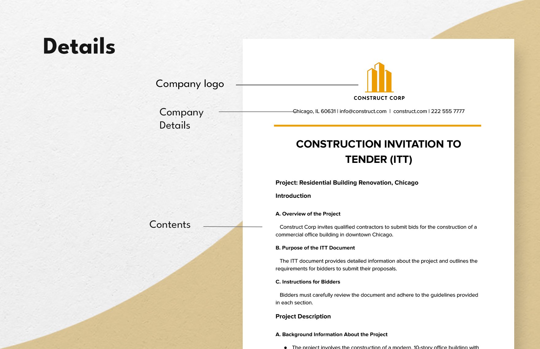 Construction Invitation to Tender (ITT) Template