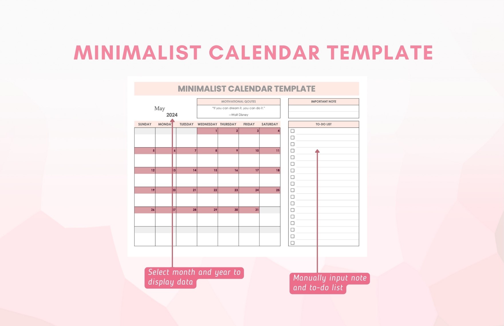 Minimalist Calendar Template