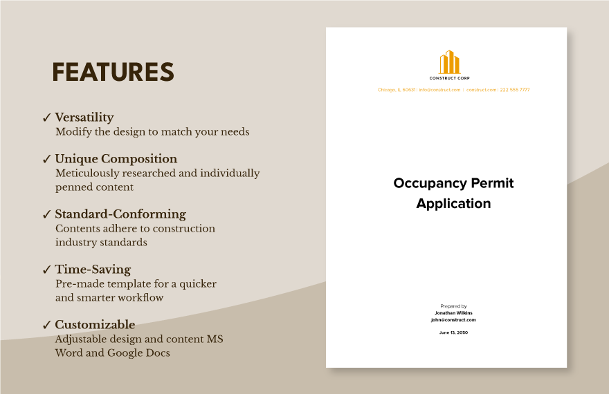 Occupancy Permit Application Template